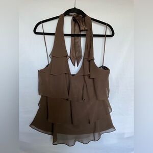 Liz Claiborne Brown Tiered Sleeveless Camisole